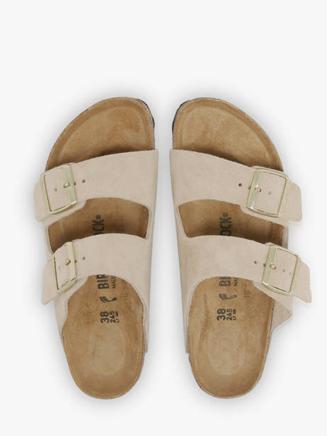 Slippers In Leather Birkenstock Beige women 1029260 other view 3