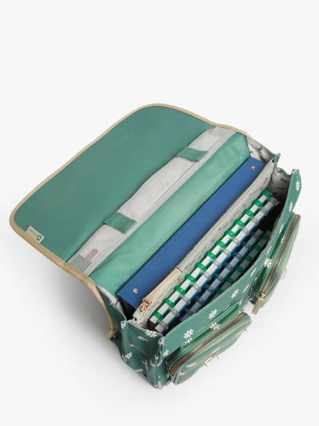 Wheeled Schoolbag 2 Compartments Cameleon Green vintage fantasy PBVGCA38 other view 3