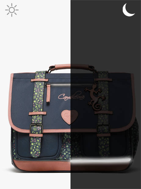 Wheeled Schoolbag 3 Compartments Cameleon Blue vintage fantasy PBVGCA41 other view 8