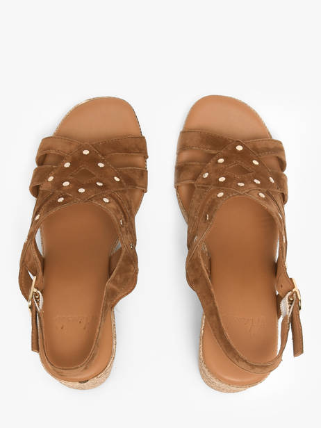 Heeled Sandals In Leather Aliwell Brown women A126024 other view 3