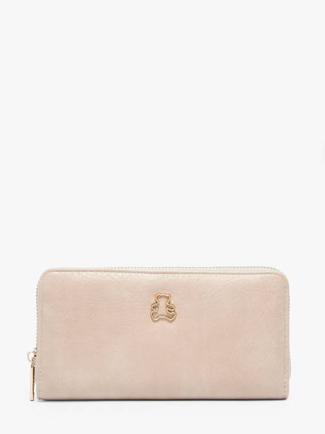 Portefeuille Lulu castagnette Beige zip CHRYS702