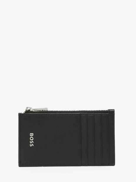 Zipped Leather Card Holder Smooth Hugo boss Black smooth HLK503A