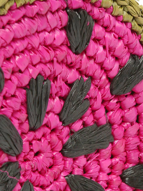 Raffia Bag Charm Summer Fruit Le voyage en panier Pink l'atelier du crochet AM830 other view 1