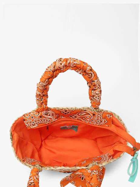 Satchel Bandana Straw Le voyage en panier Orange bandana PM968 other view 3