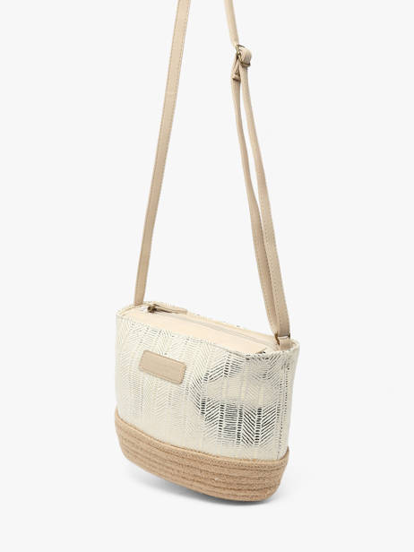 Crossbody Bag Irisé Raffia Le voyage en panier White guimauve PM289 other view 3