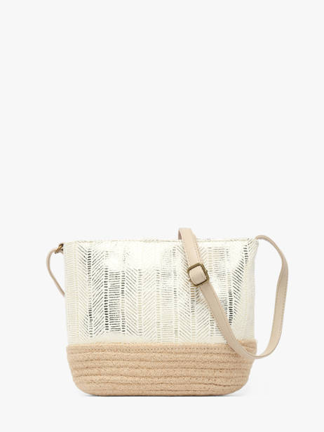 Crossbody Bag Irisé Raffia Le voyage en panier White guimauve PM289 other view 5