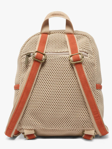 Backpack Le voyage en panier Beige resille PM957 other view 3