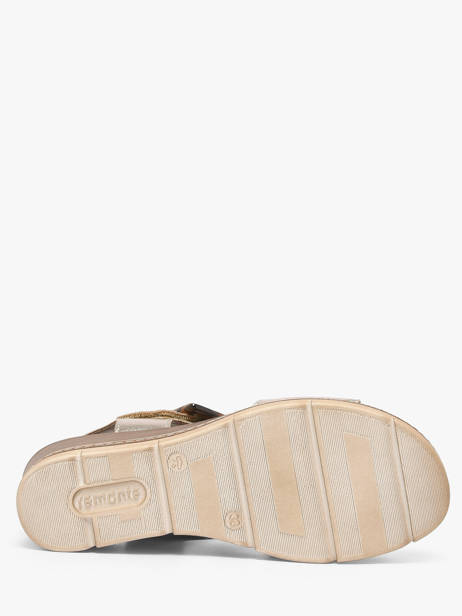 Wedge Sandals In Leather Remonte Gold women 90 other view 4