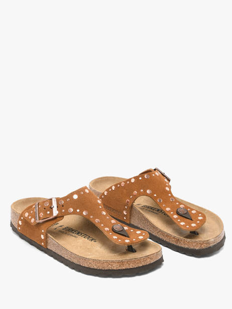 Slippers In Leather Birkenstock Brown women 1031733 other view 1