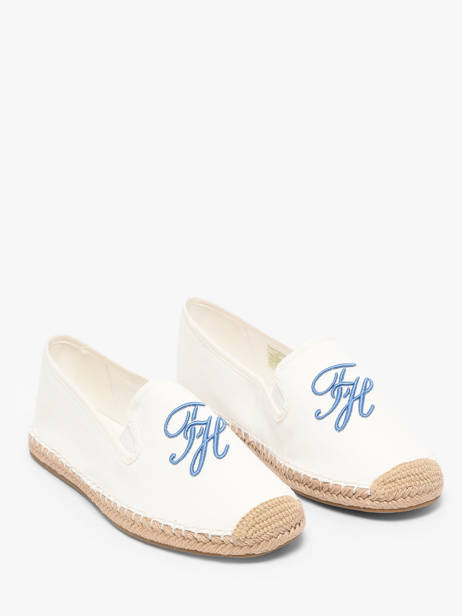 Espadrilles In Leather Tommy hilfiger White women 9240YBL other view 1