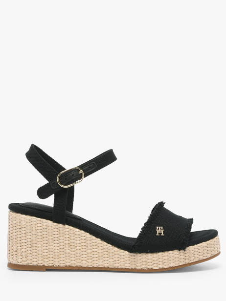 Sandals In Leather Tommy hilfiger Black women 9470BDS