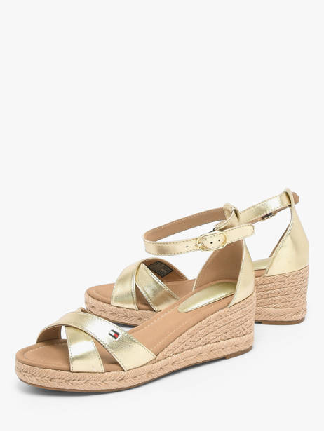 Sandals In Leather Tommy hilfiger Gold women 93330HS other view 2