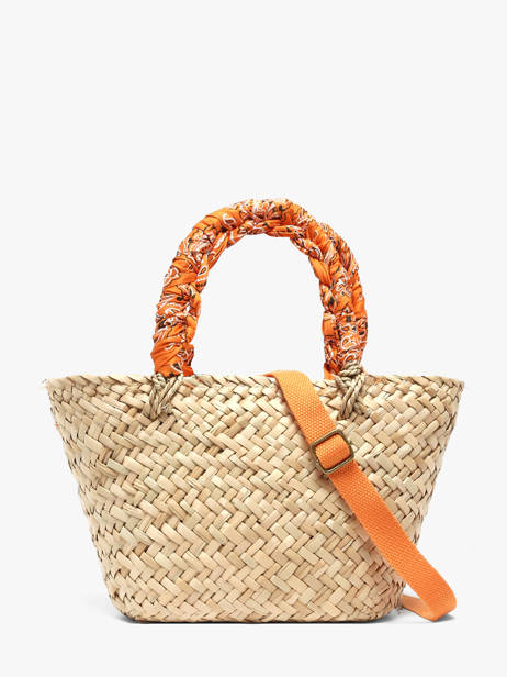 Satchel Bandana Straw Le voyage en panier Orange bandana PM968 other view 4