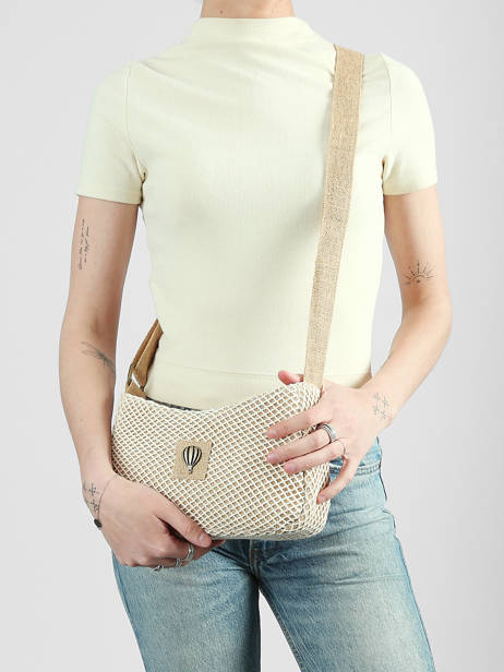 Shoulder Bag Resille Cotton Le voyage en panier Beige resille PM942 other view 1
