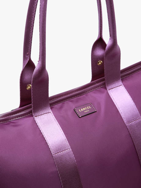 Sac Cabas Zippé L Mistral Rollable Nylon Et Cuir Lancel Violet mistral A13996 vue secondaire 2