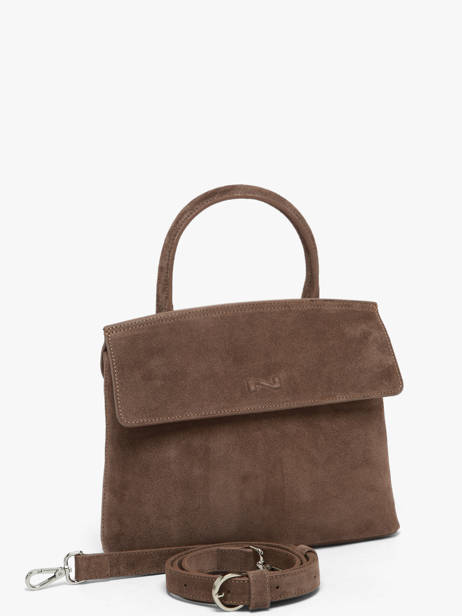 Suede Leather Clarita Crossbody Bag Nathan baume Brown nathan 18S other view 2