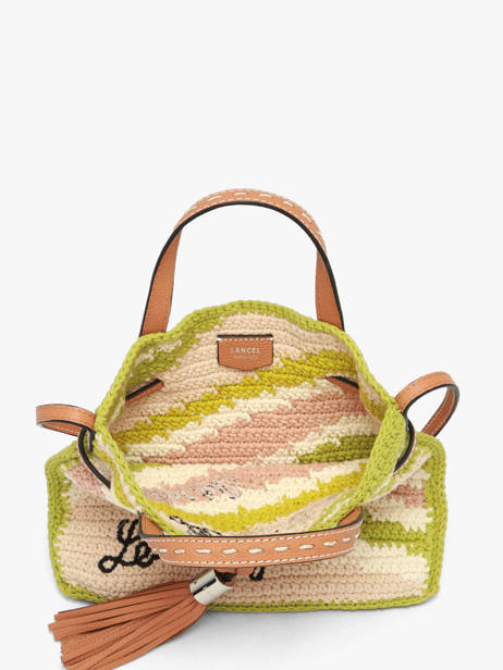Small Bucket Bag Lancel Plage Crocheted Lancel Green summer capsule A14004 other view 4