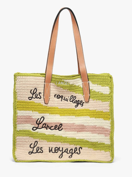 Tote Bag Lancel Plage Crocheted Lancel Green summer capsule A14005