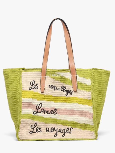 Tote Bag Lancel Plage Crocheted Lancel Green summer capsule A14005 other view 2