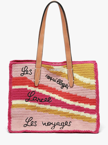 Tote Bag Lancel Plage Crocheted Lancel Multicolor summer capsule A14005
