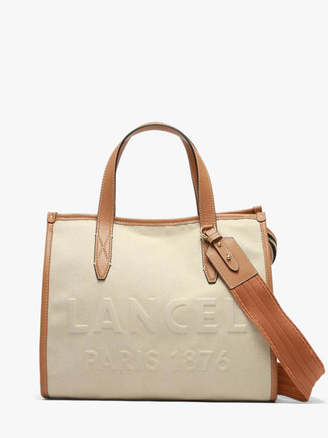 Medium Jour Satchel Canvas And Leather Lancel Beige jour A14027