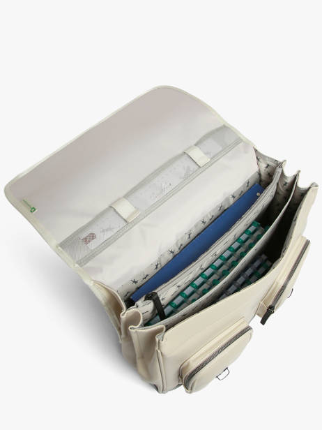 3-compartment Satchel Cameleon Beige vintage north CA41 other view 4