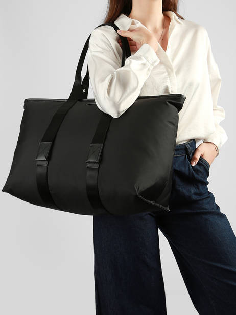 Large Tote Bag Mistral Rollable Nylon And Leather Lancel Black mistral A13996 other view 1