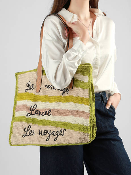 Tote Bag Lancel Plage Crocheted Lancel Green summer capsule A14005 other view 1