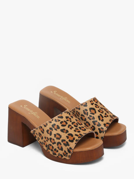 Mules à Talon En Cuir Semerdjian Beige women LAILA vue secondaire 1