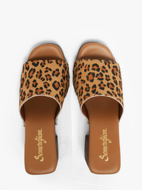 Mules à Talon En Cuir Semerdjian Beige women LAILA vue secondaire 3