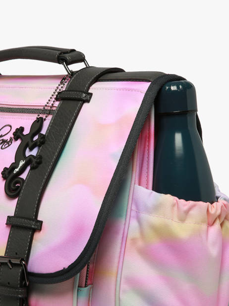 Satchel For Kids 3 Compartments Cameleon Pink vintage fantasy CA41 other view 6