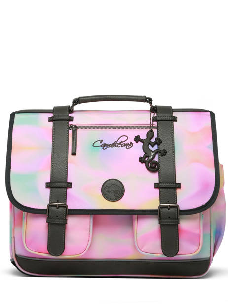 Satchel For Kids 3 Compartments Cameleon Pink vintage fantasy CA41 other view 7