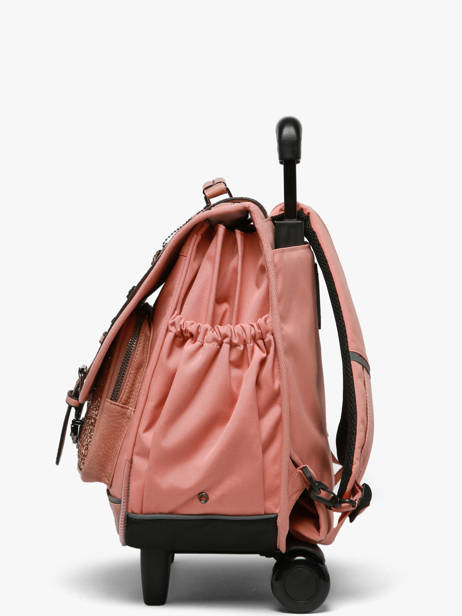 3-compartment Wheeled Satchel Cameleon Pink vintage fantasy CR41 other view 3