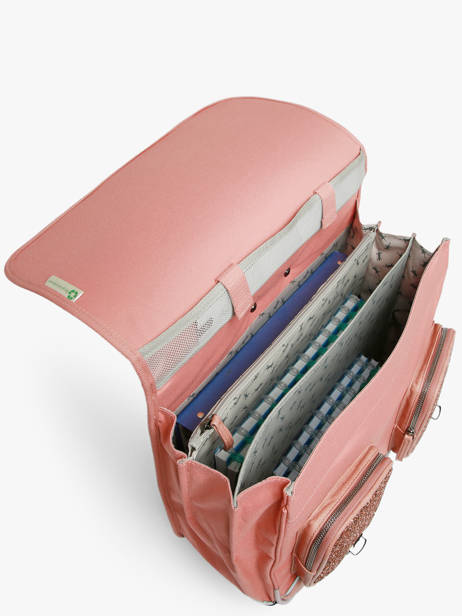 3-compartment Wheeled Satchel Cameleon Pink vintage fantasy CR41 other view 4