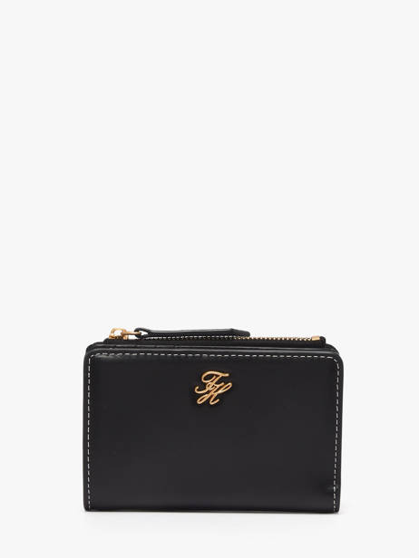 Portefeuille Cuir Tommy hilfiger Noir th script AW18490
