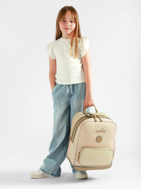 2-compartment Backpack Cameleon Beige vintage fantasy SO40 other view 2