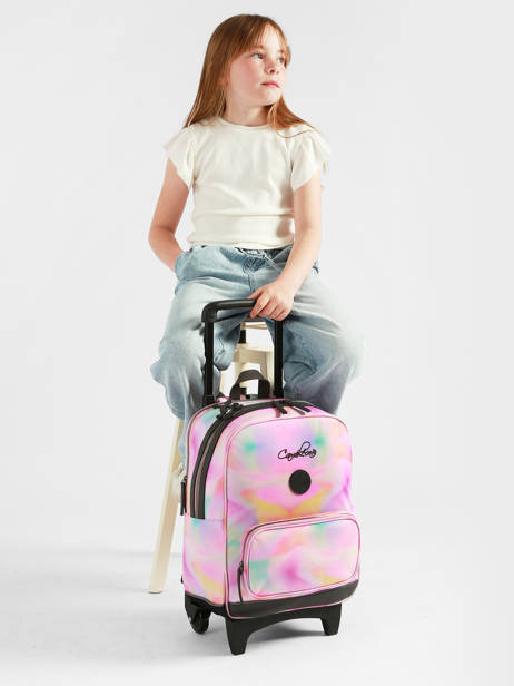 2-compartment Wheeled Schoolbag Cameleon Pink vintage fantasy SR40 other view 1