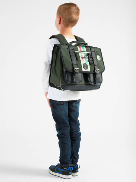 Satchel 2 Compartments Cameleon Green vintage urban CA38 other view 1