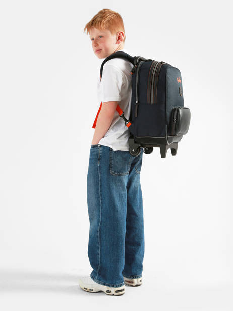 2-compartment Wheeled Schoolbag Cameleon Orange vintage urban SR40 other view 1