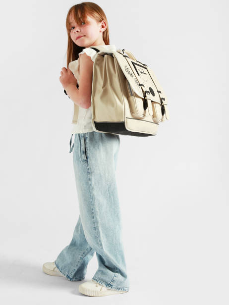 3-compartment Satchel Cameleon Beige vintage north CA41 other view 1