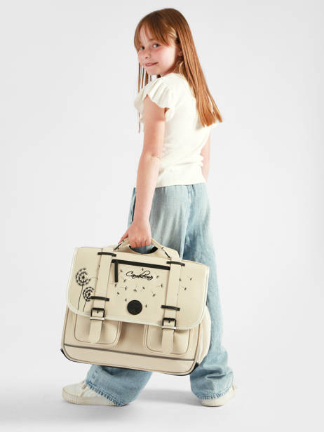 3-compartment Satchel Cameleon Beige vintage north CA41 other view 2