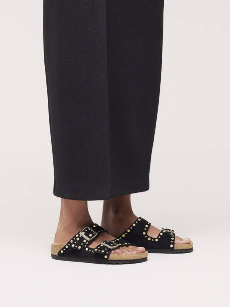 Slippers Arizona Rivet In Leather Birkenstock Black accessoires 1030348 other view 1
