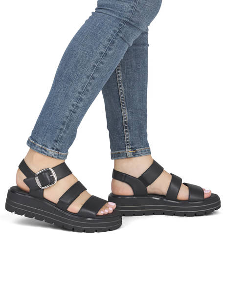 Sandals In Leather Remonte Black accessoires - D3N50-00 other view 1