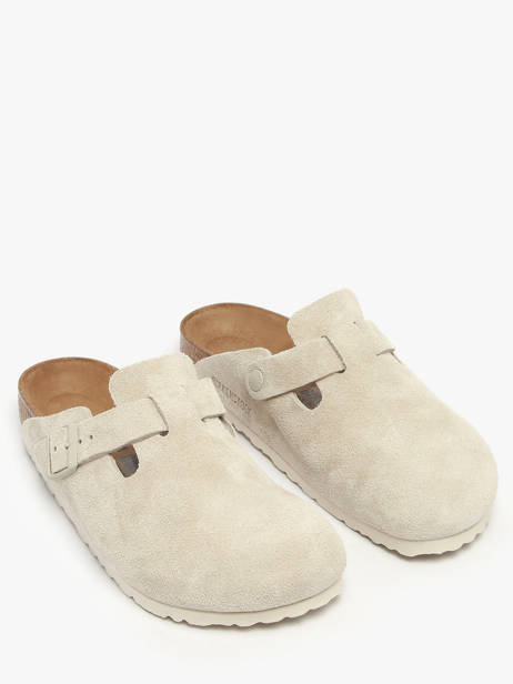 Slippers Boston In Leather Birkenstock White accessoires 1031662 other view 2
