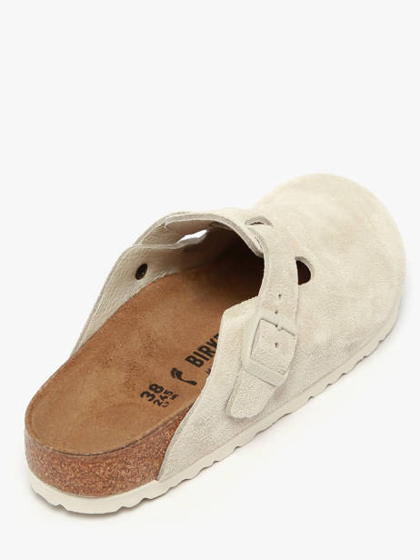 Slippers Boston In Leather Birkenstock White accessoires 1031662 other view 3