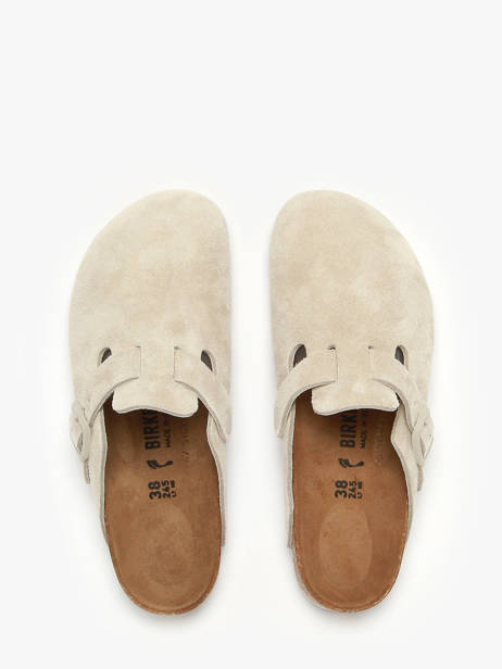 Slippers Boston In Leather Birkenstock White accessoires 1031662 other view 4