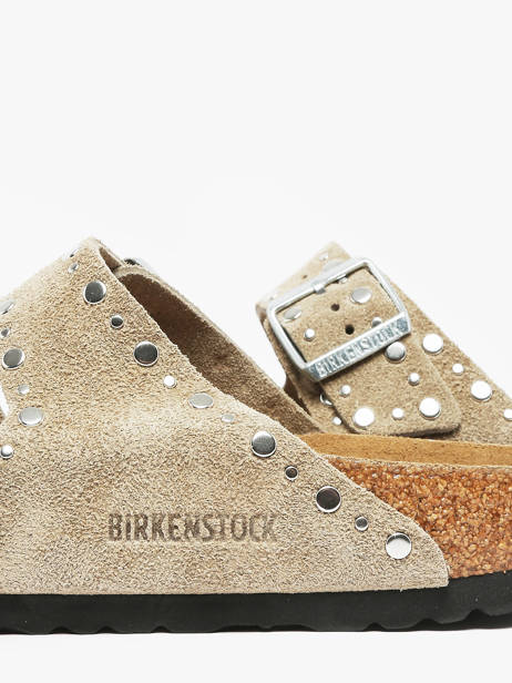 Slippers Arizona Rivet In Leather Birkenstock Beige accessoires 1029390 other view 3