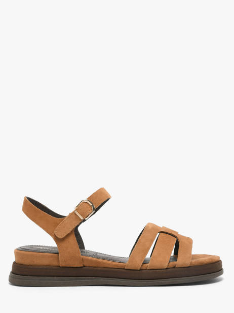 Sandals In Leather Tamaris Brown accessoires 46