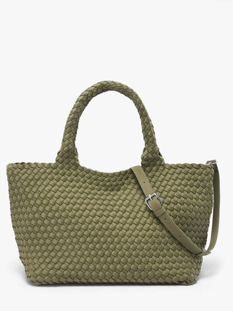 Satchel Tresse Nylon Knit & woven Green tresse M2581 other view 2