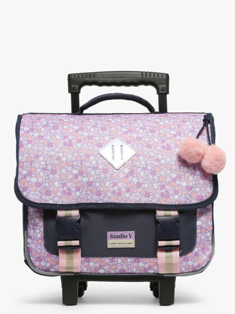 2-compartment Wheeled Schoolbag Milky kiss Violet blossoming beauty 1472